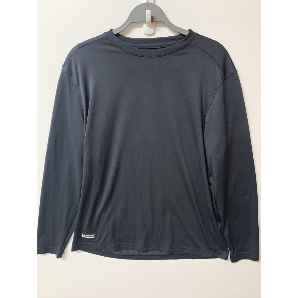 Under Armour HeatGear Tactical Tech Long Sleeve T Shirt Black Men's Size Large